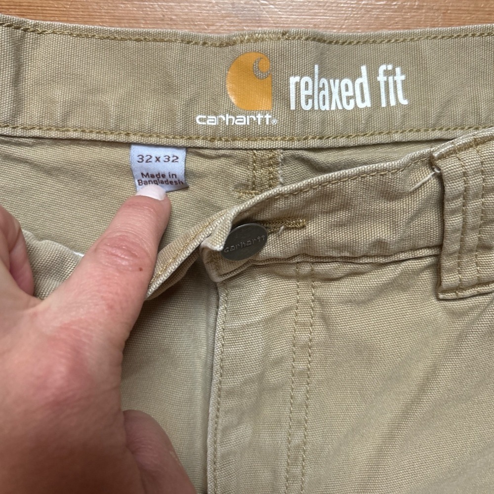 Carhartt Carpenter Pants Tan Relaxed Fit Utility Canvas SIZE 32x32 - Picture 3 of 7